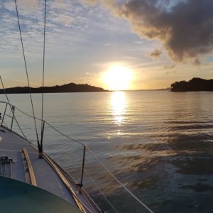 Anchored at dusk